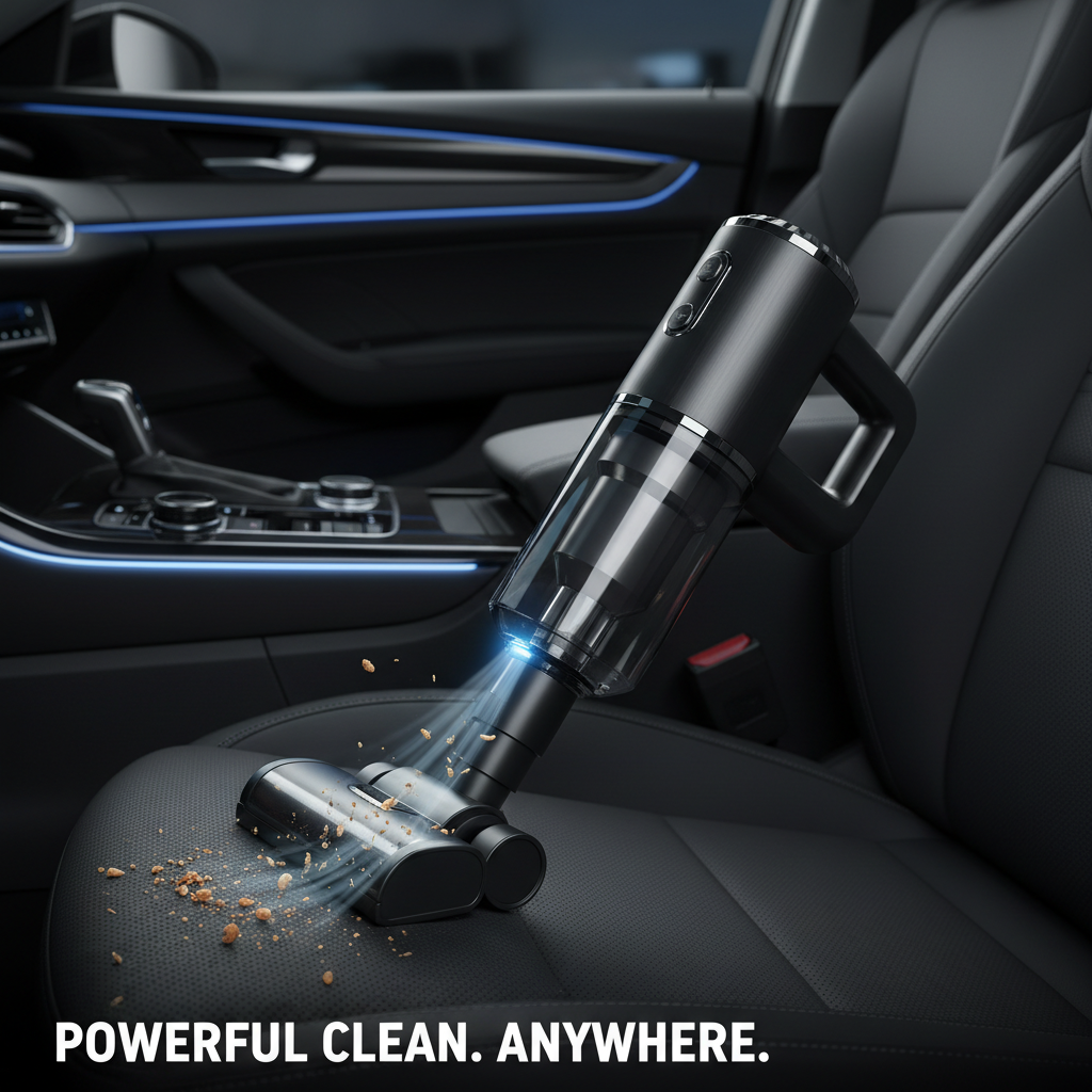 Aspirador inalámbrico para coche en acción